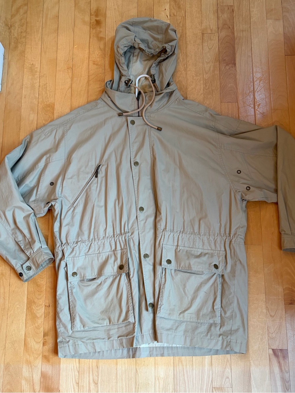 1980-90s vintage Burberry Men's Hooded Coat in Khaki